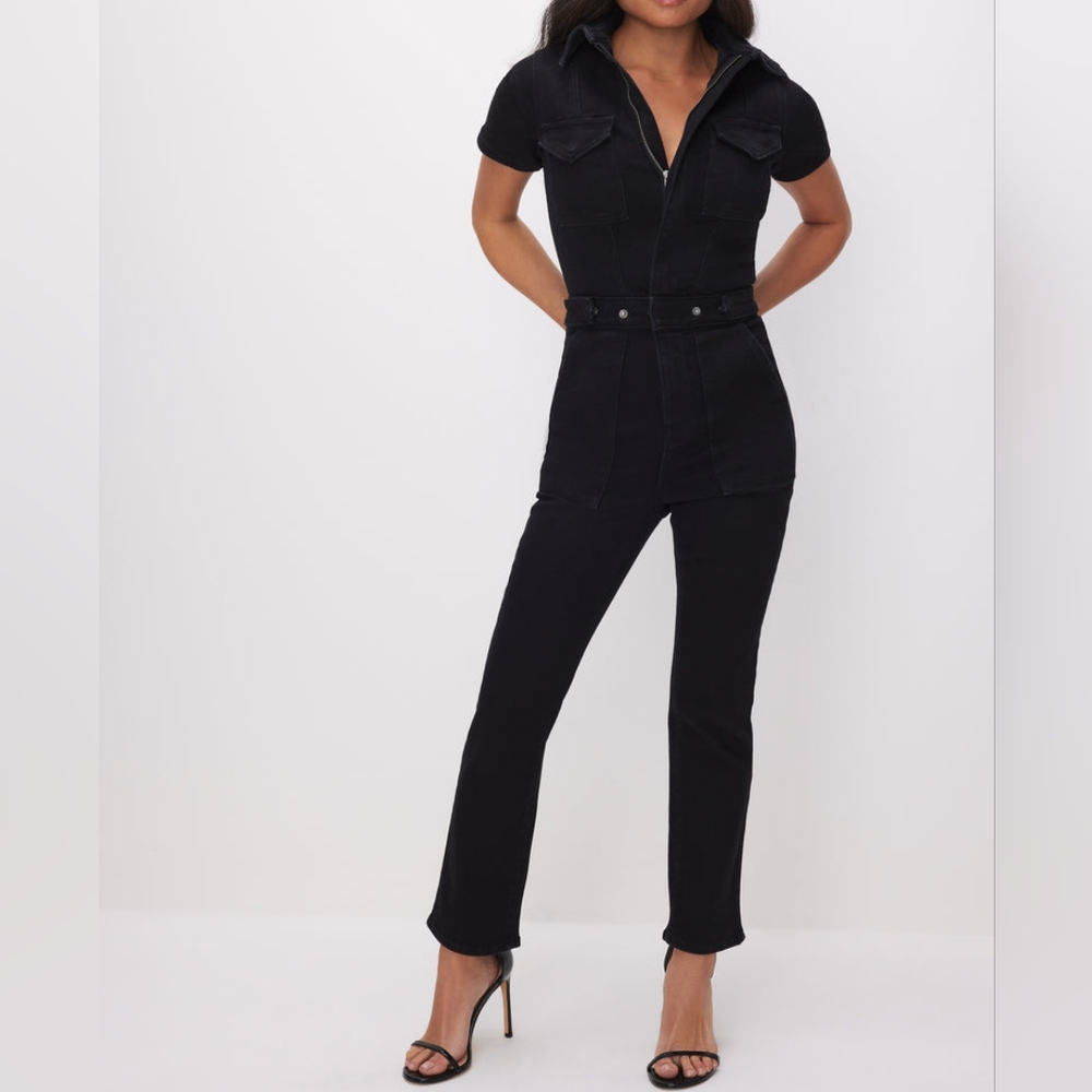 NWT | Good American Jeans Jumpsuit Size S Black